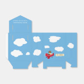 Leuke Teddy Bear Pilot Baby shower Bedankdoosjes (Uitgevouwen)