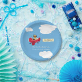 Leuke Teddy Bear Pilot Baby shower Papieren Bordje (Feest)