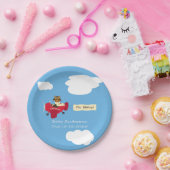 Leuke Teddy Bear Pilot Baby shower Papieren Bordje (Feest)