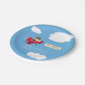 Leuke Teddy Bear Pilot Baby shower Papieren Bordje (Gekanteld)