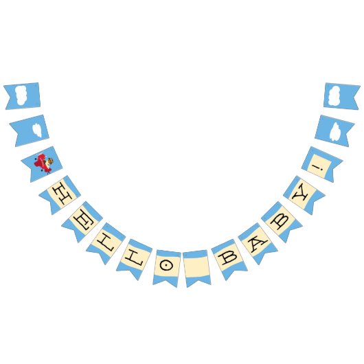 Leuke  Teddy Bear Pilot Baby shower Vlaggetjes (Alle)