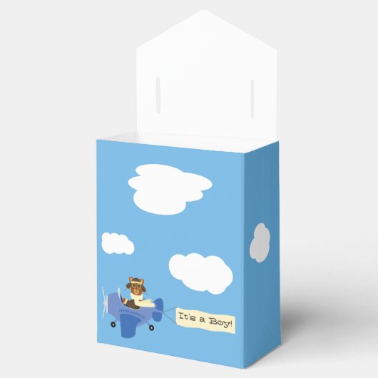 Leuke  Teddy Bear Pilot Boy Baby shower Bedankdoosjes (Geopend)