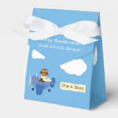 Leuke  Teddy Bear Pilot Boy Baby shower Bedankdoosjes (Voorkant Zijde)
