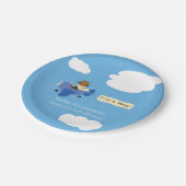 Leuke  Teddy Bear Pilot Boy Baby shower Papieren Bordje (Gekanteld)