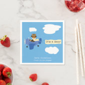 Leuke  Teddy Bear Pilot Boy Baby shower Servet (Insitu)
