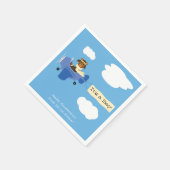 Leuke  Teddy Bear Pilot Boy Baby shower Servet (Hoek)