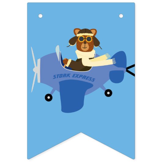 Leuke  Teddy Bear Pilot Boy Baby shower Vlaggetjes (Derde vlag)