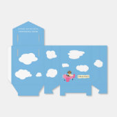 Leuke Teddy Bear Pilot Girl Baby shower Bedankdoosjes (Uitgevouwen)