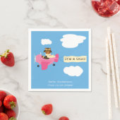 Leuke  Teddy Bear Pilot Girl Baby shower Servet (Insitu)