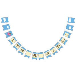 Leuke  Teddy Bear Pilot Girl Baby shower Vlaggetjes