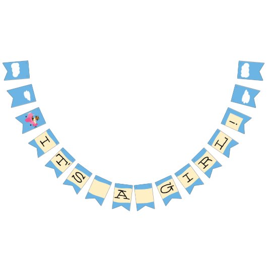 Leuke  Teddy Bear Pilot Girl Baby shower Vlaggetjes (Alle)