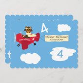 Leuke Teddy Bear Pilot Verjaardag Kaart (Voorkant / Achterkant)