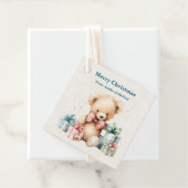 Leuke Teddy Bear Vrolijk Kerstfeest Bedankjes Labels (In situ)