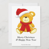 Leuke Teddy Bear Vrolijk Kerstfeest Feestdagenkaart (Voorkant)