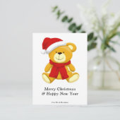 Leuke Teddy Bear Vrolijk Kerstfeest Feestdagenkaart (Staand voorkant)