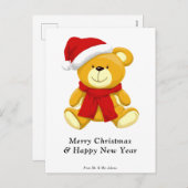 Leuke Teddy Bear Vrolijk Kerstfeest Feestdagenkaart (Voorkant / Achterkant)
