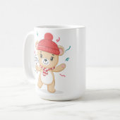 Leuke Teddy Bear Vrolijk Kerstfeest Koffiemok (Voorkant links)