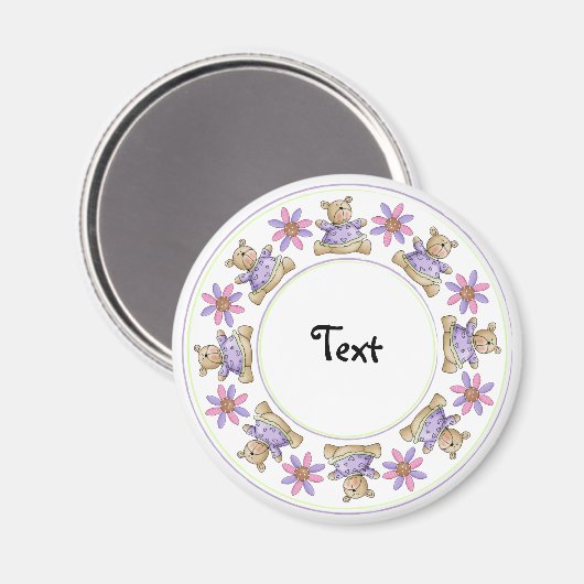 Leuke teddy design rand magneet (Voorkant / Achterkant)