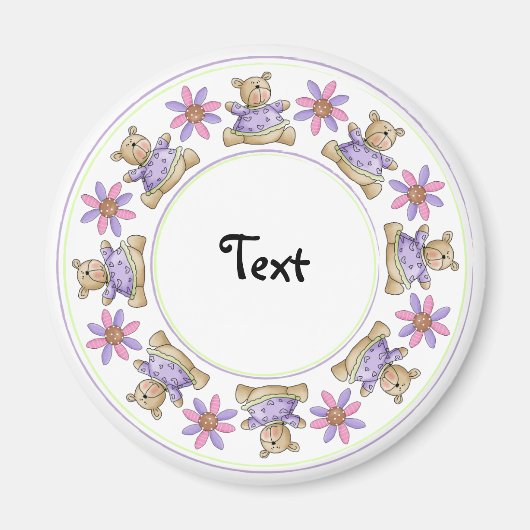 Leuke teddy design rand magneet (Voorkant)