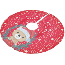 Leuke Teddy Rode en Witte Sterren Vrolijk Kerstfee Kerstboom Rok