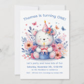 Leuke Teddybeer 1e verjaardag Kaart (Voorkant)