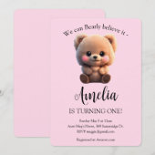 Leuke teddybeer baby meisje 1e verjaardag (Voorkant / Achterkant)