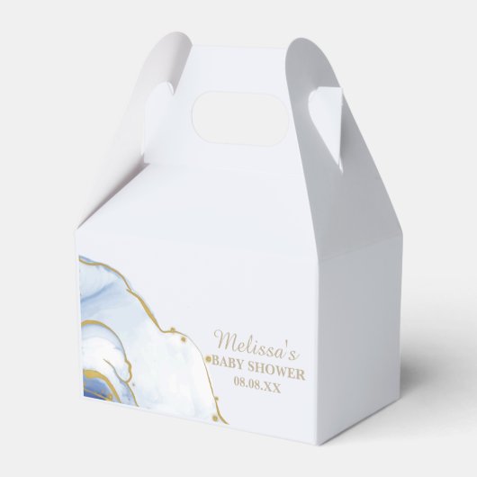 Leuke teddybeer blauw goud Abstract dank u Bedankdoosjes (Achterkant)