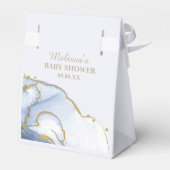 Leuke teddybeer blauw goud Abstract dank u Bedankdoosjes (Achterkant)