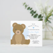 Leuke teddybeer blauw hart jongen Baby shower uitn (Staand voorkant)