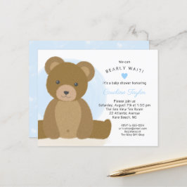 Leuke teddybeer blauw hart jongen Baby shower uitn