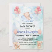 Leuke teddybeer bloemen bloemenlucht baby shower p kaart (Voorkant)