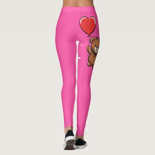 Leuke teddybeer drijvende ballon leggings (Achterkant)