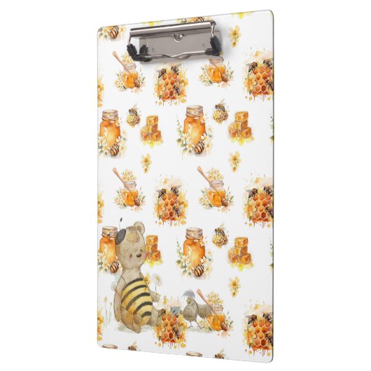 Leuke teddybeer en bijen klembord (Links)