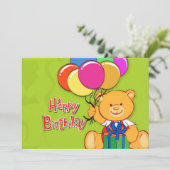 Leuke teddybeer Gelukkige verjaardagskaart Kaart (Staand voorkant)