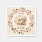Leuke teddybeer Herfst verjaardagsjongen papieren  Servet (Voorkant)