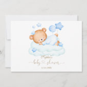 Leuke teddybeer jongen Baby shower kalligrafie Bedankkaart (Achterkant)