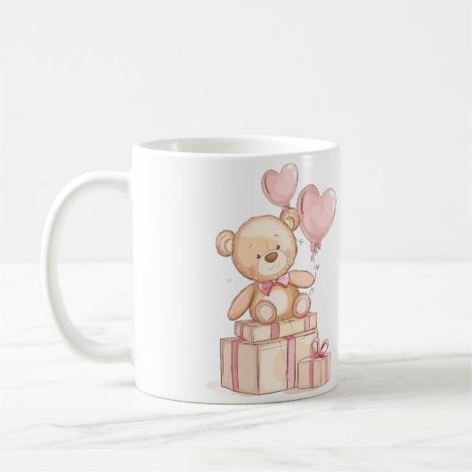 Leuke teddybeer met ballonnen Mok (Links)