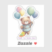 Leuke teddybeer met ballonnen op maat gesneden vin sticker (Vel)