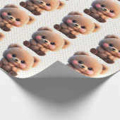 Leuke teddybeer Polka gouden stippen Cadeaupapier (Hoek)