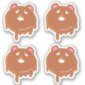 Leuke teddybeer roze donut aangepaste Sticker (Voorkant)