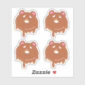 Leuke teddybeer roze donut aangepaste Sticker (Vel)