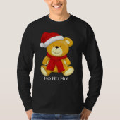 Leuke Teddybeer Santa Mannen lange mouw T-shirt (Voorkant)