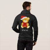 Leuke teddybeer santa Mannen rits Hoodie (Achterkant volledig)