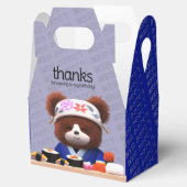 Leuke teddybeer sushi chef-koks verjaardag bedankdoosjes (Geopend)