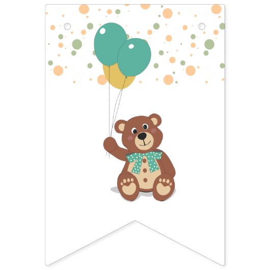 Leuke teddybeer welkom genderneutraal Baby shower Vlaggetjes (Tweede vlag)