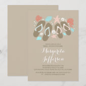 Leuke teenslippers strand vrijgezellenfeest nodigt kaart (Voorkant / Achterkant)