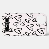 Leuke tekening Zwart Wit Hart Liefde gepersonalise Case-Mate iPhone Case (Achterkant (horizontaal))