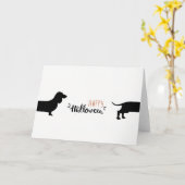 Leuke tekkel Halloween Kaart (Gele Bloem)