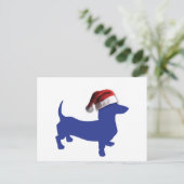 Leuke Tekkel in een Pet van de Kerstman Feestdagenkaart (Staand voorkant)