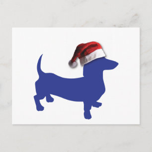 Leuke Tekkel in een Pet van de Kerstman Feestdagenkaart